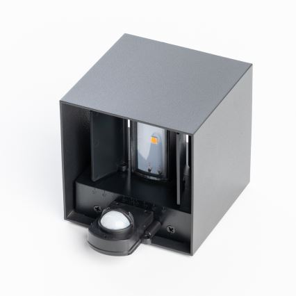 BRILAGI - LED utomhusvägglampa med sensor CUBE LED/6W/230V antracit IP65