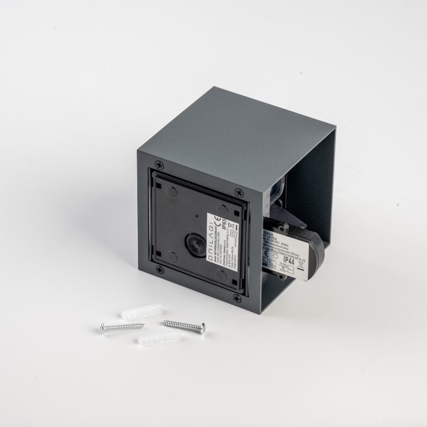BRILAGI - LED utomhusvägglampa med sensor CUBE LED/6W/230V antracit IP65