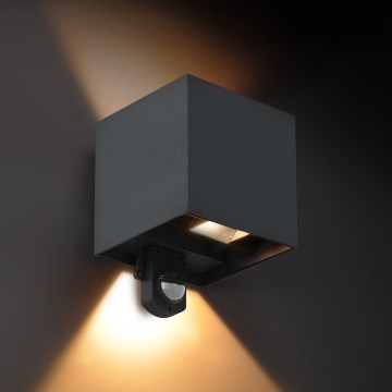 Brilagi - LED utomhusvägglampa med sensor CUBE LED/6W/230V antracit IP65