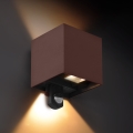 Brilagi - LED utomhusvägglampa med sensor CUBE LED/6W/230V brun IP65