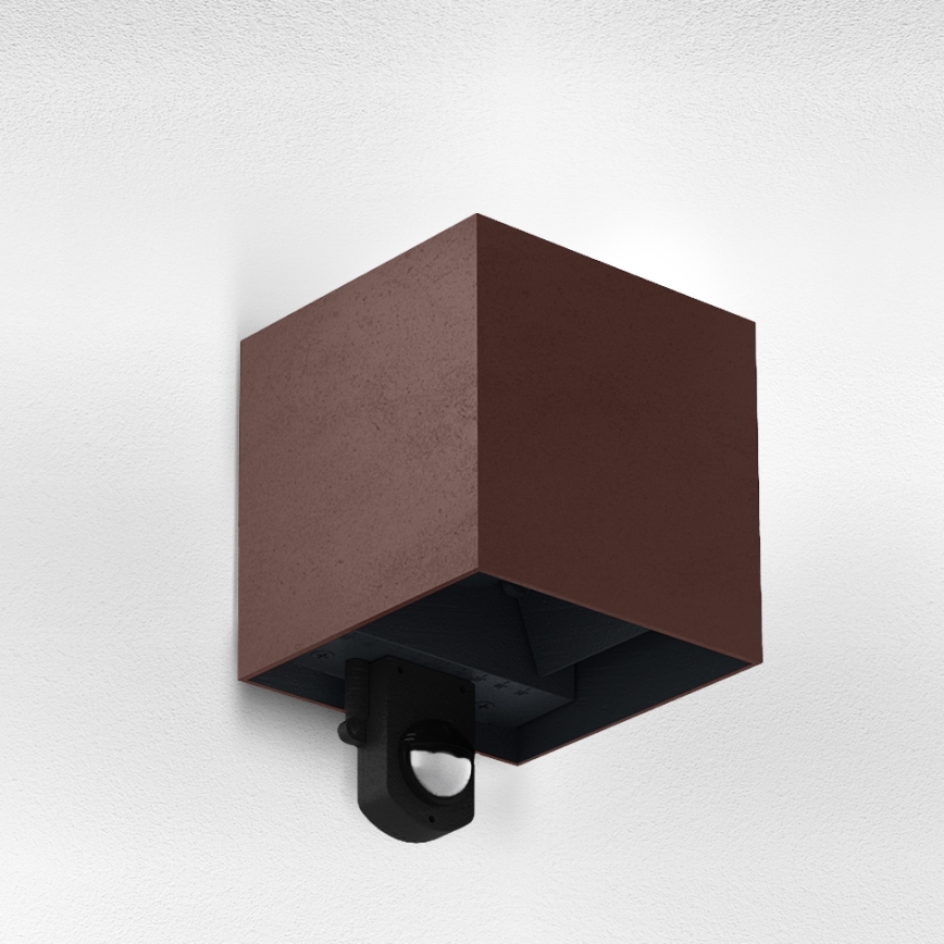 Brilagi - LED utomhusvägglampa med sensor CUBE LED/6W/230V brun IP65