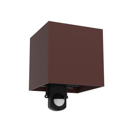 Brilagi - LED utomhusvägglampa med sensor CUBE LED/6W/230V brun IP65