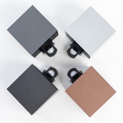 BRILAGI - LED utomhusvägglampa med sensor CUBE LED/6W/230V brun IP65