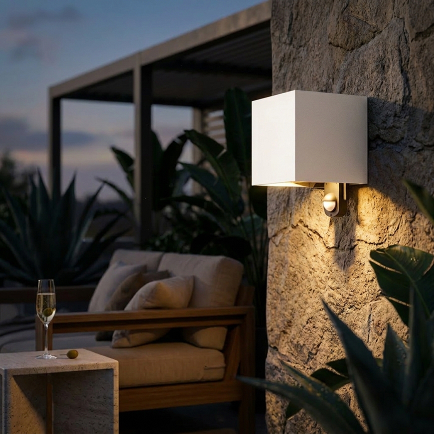 Brilagi - LED utomhusvägglampa med sensor CUBE LED/6W/230V grå IP65