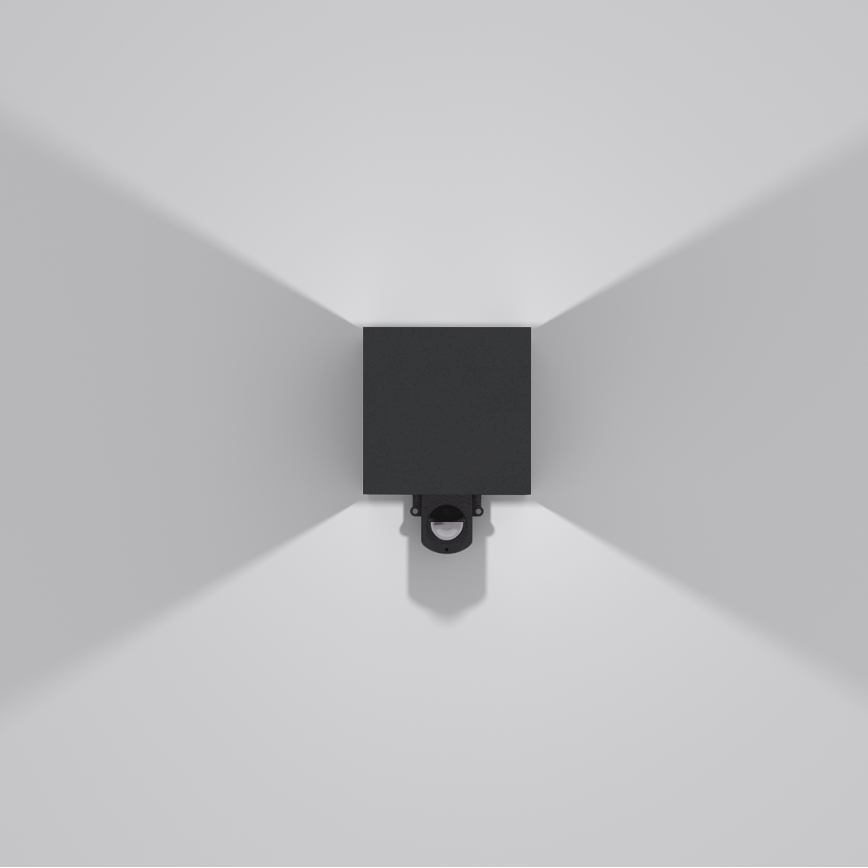 Brilagi - LED utomhusvägglampa med sensor CUBE LED/6W/230V svart IP65