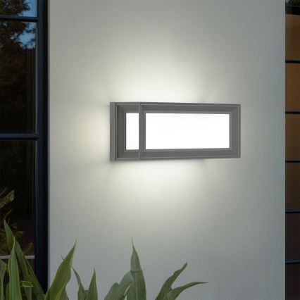 Brilagi - LED vägglampa för utomhusbruk med sensor PARKER LED/12W/230V grå IP44