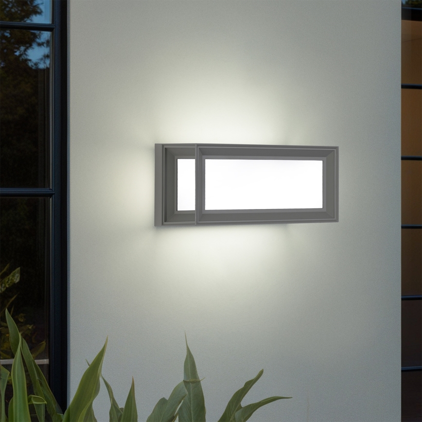 Brilagi - LED vägglampa för utomhusbruk med sensor PARKER LED/12W/230V grå IP44