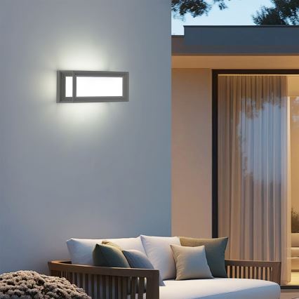 Brilagi - LED vägglampa för utomhusbruk med sensor PARKER LED/12W/230V grå IP44