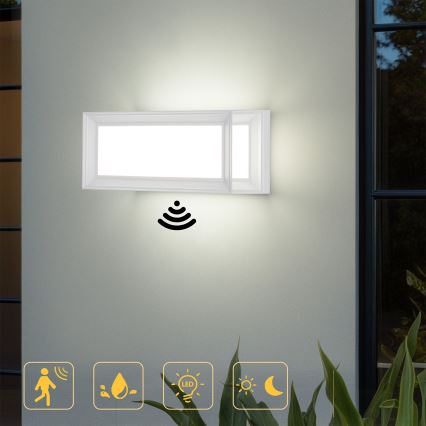 Brilagi - LED utomhusvägglampa med rörelsesensor PARKER LED/12W/230V vit IP44