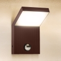 Brilagi - LED utomhusvägglampa med sensor RIANO LED/8W/230V brun IP65