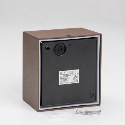 BRILAGI - LED utomhusvägglampa med sensor TERNI LED/12W/230V brun IP44