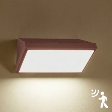 Brilagi - LED utomhusvägglampa med sensor TRIANGLE LED/20W/230V brun IP65