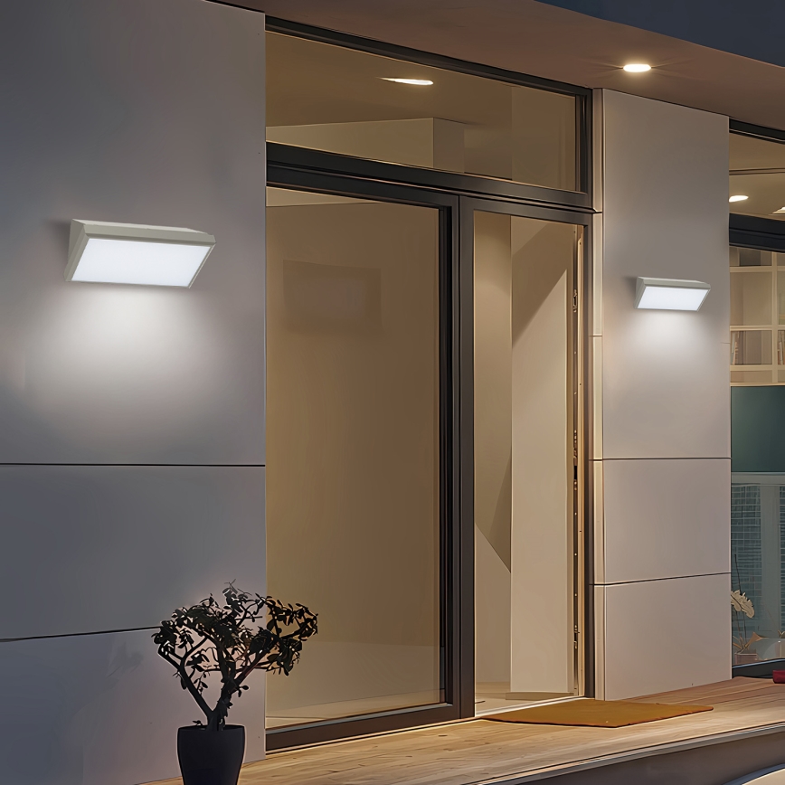 Brilagi - LED utomhusväggarmatur med sensor TRIANGLE LED/20W/230V grå IP65