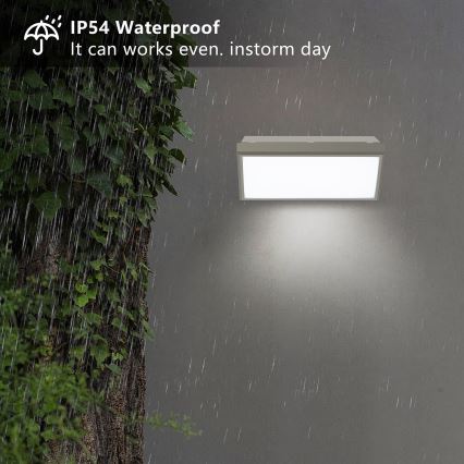 Brilagi - LED utomhusväggarmatur med sensor TRIANGLE LED/20W/230V grå IP65