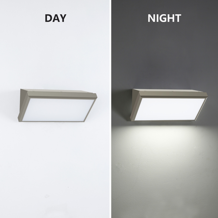 Brilagi - LED utomhusväggarmatur med sensor TRIANGLE LED/20W/230V grå IP65