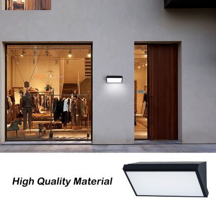 Brilagi - LED Utomhus Vägglampa med Sensor TRIANGLE LED/20W/230V svart IP65