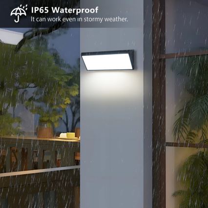 Brilagi - TRIANGLE LED utomhusvägglampa med sensor, 42W/230V, 45 cm, svart, IP65