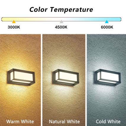 Brilagi - LED utomhusvägglampa PARKER LED/12W/230V 3000/4500/6000K antracit IP44