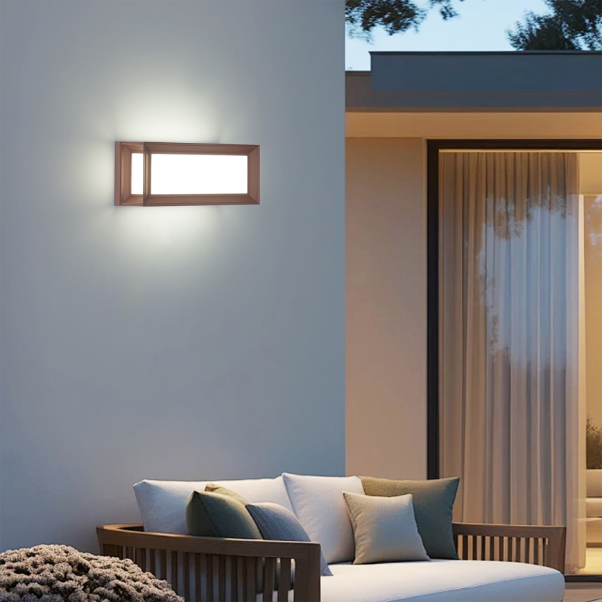 Brilagi - LED utomhusvägglampa PARKER LED/12W/230V brun IP44