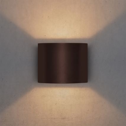Brilagi - LED utomhusvägglampa RONDO LED/6W/230V brun IP54