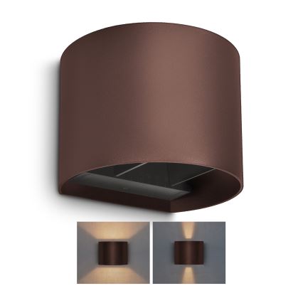 Brilagi - LED utomhusvägglampa RONDO LED/6W/230V brun IP54