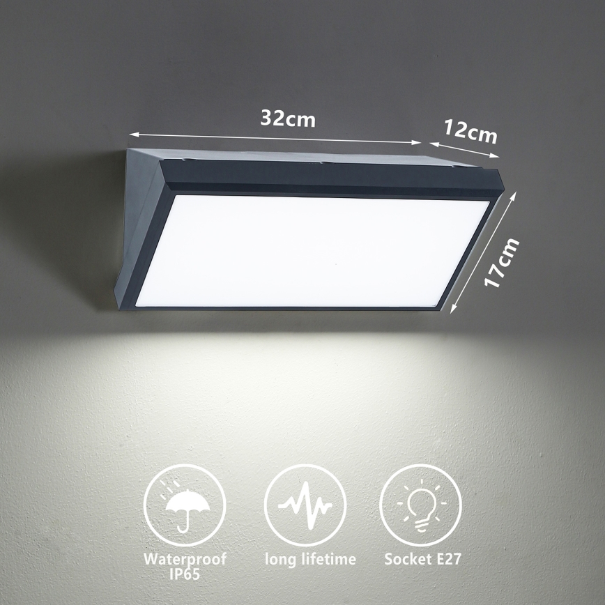 Brilagi - Dimbar LED-utomhusvägglampa TRIANGLE 1xE27/6W/230V 2700-6500K IP65 antracit