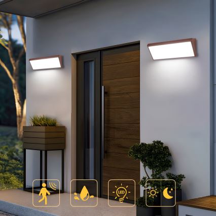 Brilagi - LED utomhusvägglampa TRIANGLE LED/42W/230V 45 cm brun IP65