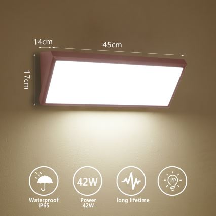 Brilagi - LED utomhusvägglampa TRIANGLE LED/42W/230V 45 cm brun IP65