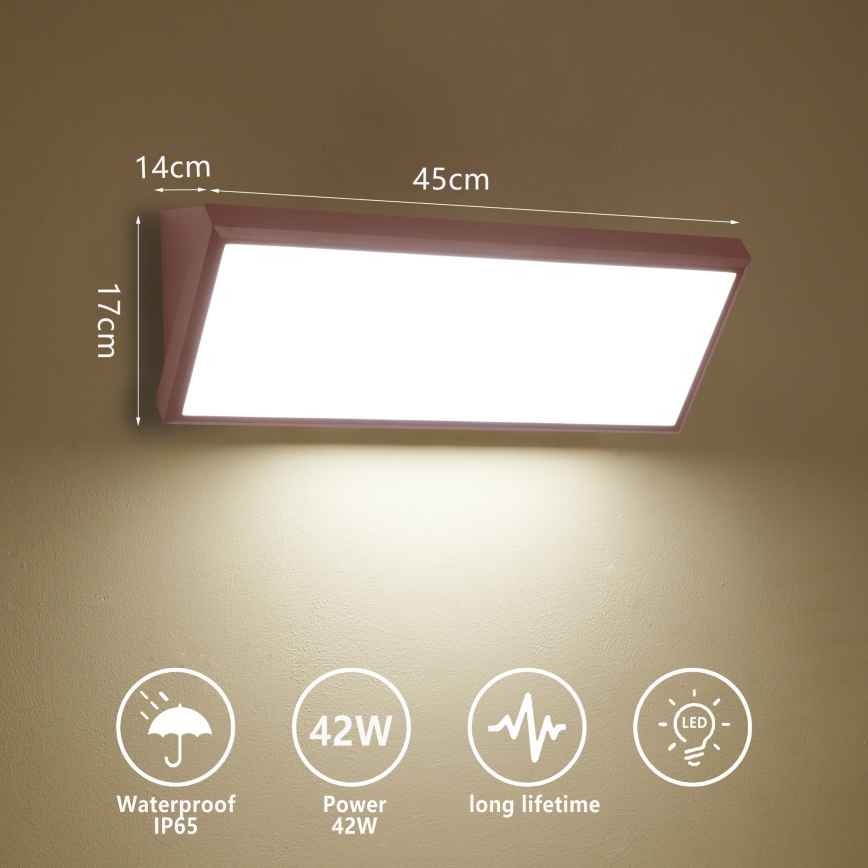 Brilagi - LED utomhusvägglampa TRIANGLE LED/42W/230V 45 cm brun IP65