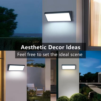 Brilagi - LED utomhusväggarmatur TRIANGLE LED/42W/230V 45 cm svart IP65