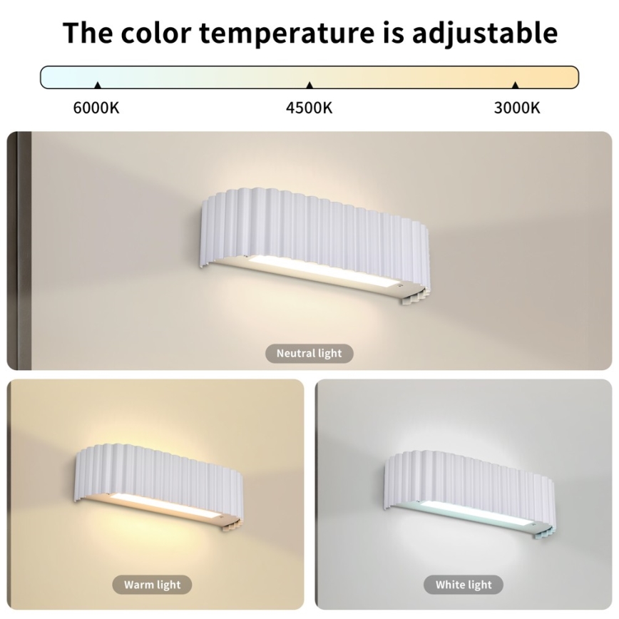 BRILAGI - LED Vägglampa FALCON MODERN LED/10W/230V 30 cm 3000/4500/6000K vit