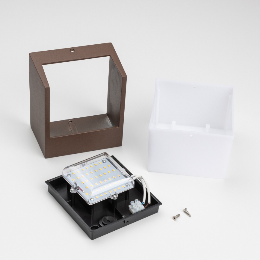 BRILAGI - LED väggarmatur för utomhusbruk TERNI LED/12W/230V, brun, IP44