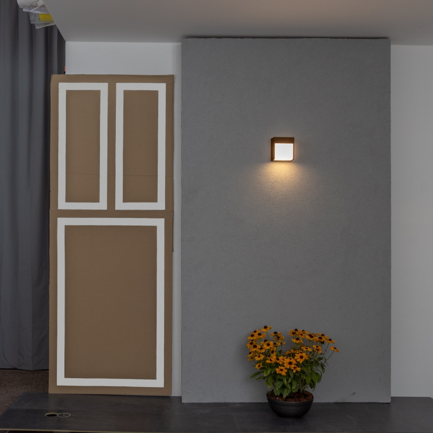 BRILAGI - LED väggarmatur för utomhusbruk TERNI LED/12W/230V, brun, IP44