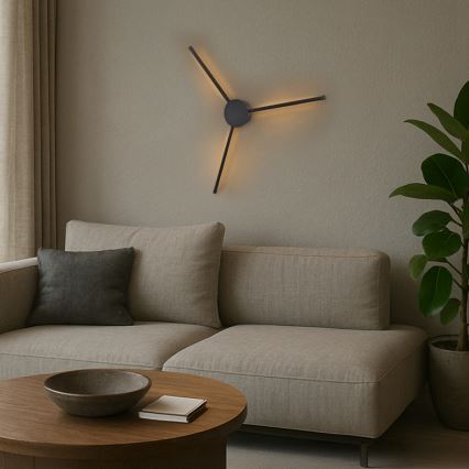 Brilagi - LED väggbelysning LUGO TRE LED/14W/230V svart