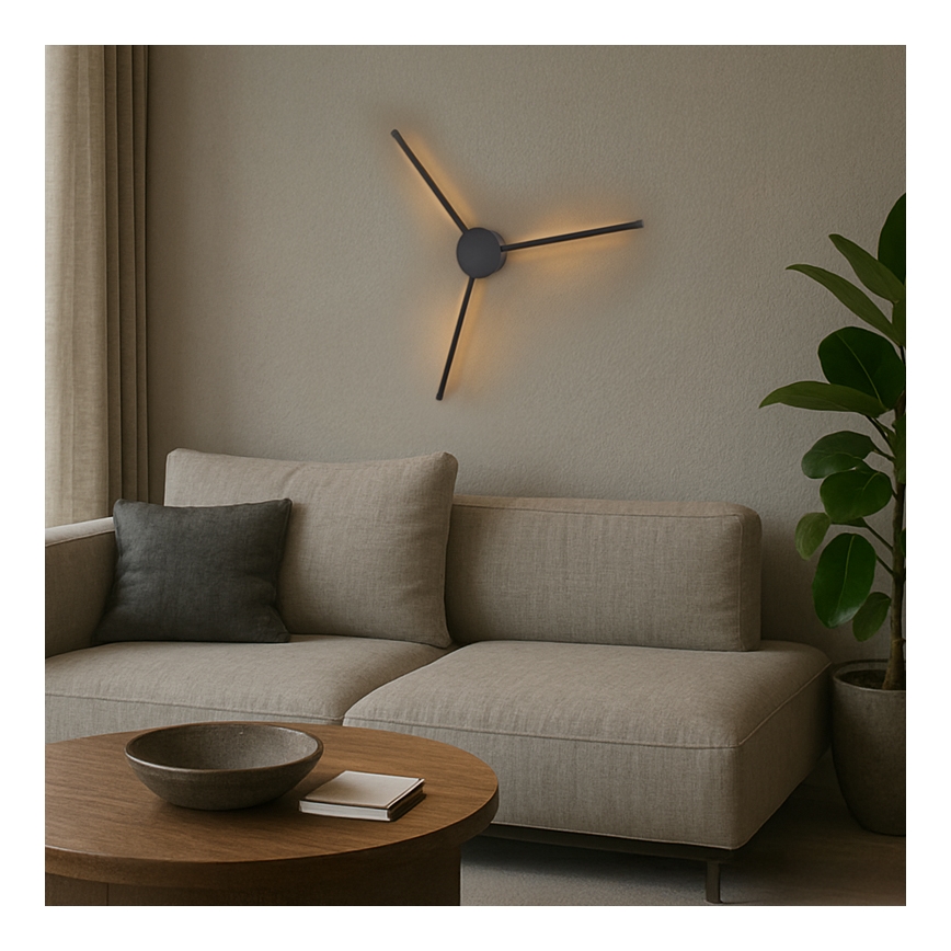 Brilagi - LED väggbelysning LUGO TRE LED/14W/230V svart