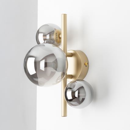 Brilagi - LED väggbelysning MILLA 3xG9/3W/230V guld/rökig