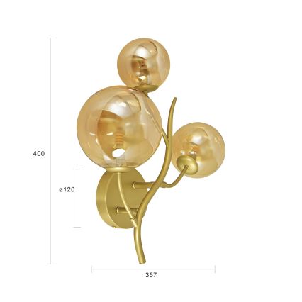 Brilagi - LED väggbelysning MISTEL 3xG9/3W/230V guld