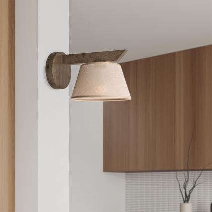 Brilagi - LED Vägglampa ANTHONY 1xE14/40W/230V ek valnöt/beige