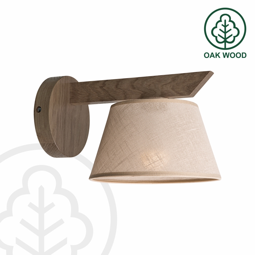 Brilagi - LED Vägglampa ANTHONY 1xE14/40W/230V ek valnöt/beige