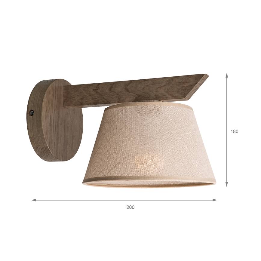 Brilagi - LED Vägglampa ANTHONY 1xE14/40W/230V ek valnöt/beige