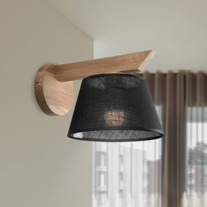 Brilagi - LED  Vägglampa ANTHONY 1xE14/40W/230V ek/svart