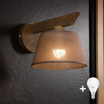 Brilagi - LED Vägglampa ANTHONY 1xE14/40W/230V ek valnöt/brun