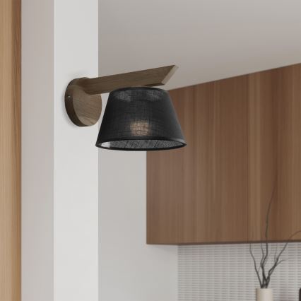 Brilagi - LED Vägglampa ANTHONY 1xE14/40W/230V ek valnöt/svart