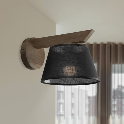 Brilagi - LED Vägglampa ANTHONY 1xE14/40W/230V ek valnöt/svart