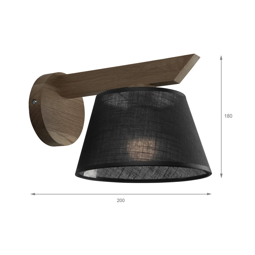 Brilagi - LED Vägglampa ANTHONY 1xE14/40W/230V ek valnöt/svart