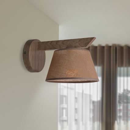 Brilagi - LED Vägglampa ANTHONY 1xE14/40W/230V ek valnöt/brun