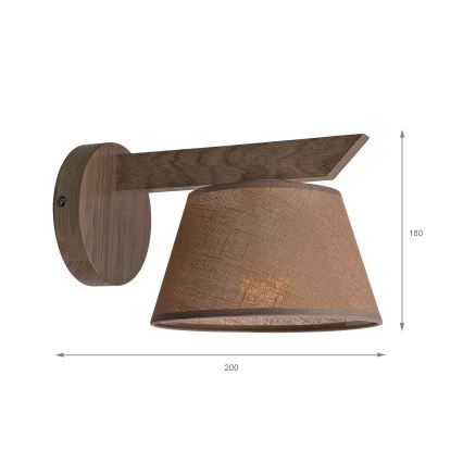 Brilagi - LED Vägglampa ANTHONY 1xE14/40W/230V ek valnöt/brun