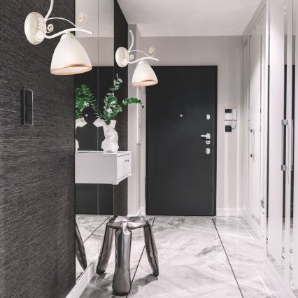 Brilagi - LED-vägglampa ANTICO 1xE27/60W/230V 3000K vit patina