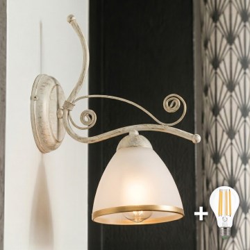 Brilagi - LED vägglampa ANTICO 1xE27/60W/230V vit patina