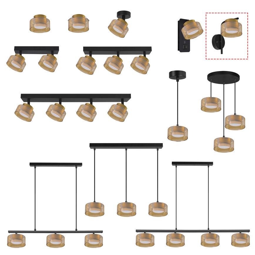 Brilagi - LED Vägglampa AURA LUX 1xGX53/30W/230V svart/guld